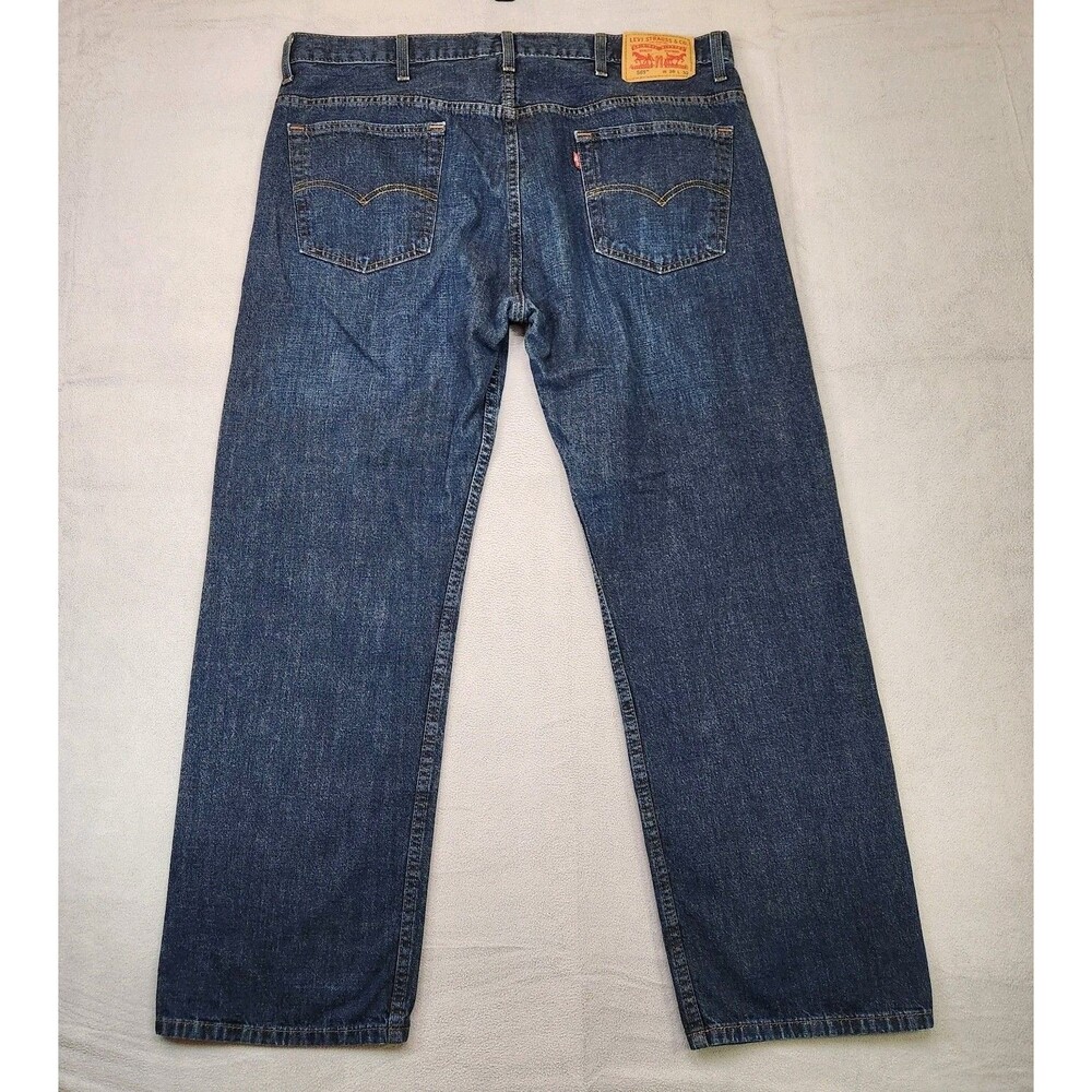 Levi's 569 Jeans Men's 38x32 Blue Dark Wash Denim Loose Straight - Picture 2 of 8